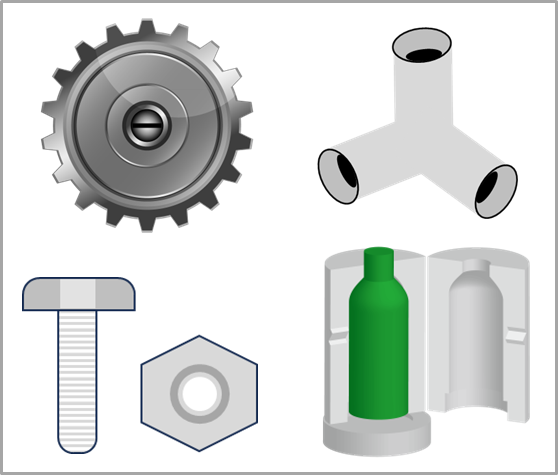 金属機構部品のイメージイラスト