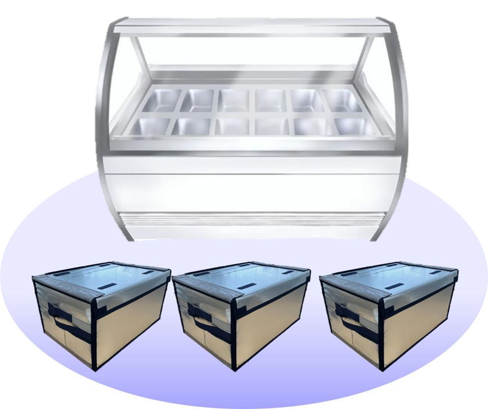 冷蔵や冷凍の食品を、断熱ボックスを使用して置き配されてるのを示すイメージイラスト。