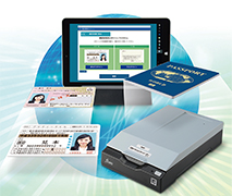 運転免許証・運転経歴証明書・在留カード・特別永住者証明書・パスポート（旅券）・マイナンバーカード（個人番号カード）の真贋判定を補助し本人確認と会員登録など入力業務を効率化する、ID確認システムPROの製品イメージ
