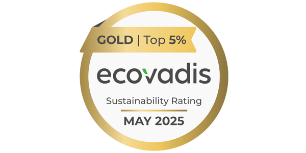 GOLD Top 5% ecovadis Sustaubability Rating MAY 2025